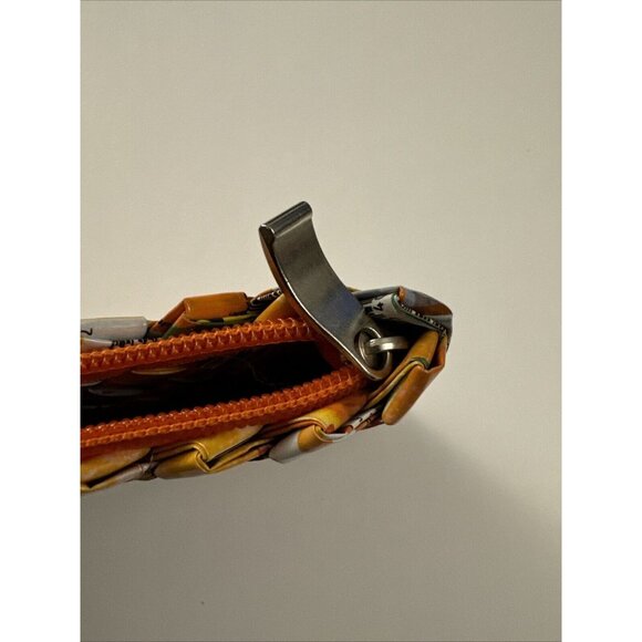 Vintage Upcycled Original Artsy Colorful Clutch Wallet Unique Boho Zip J29 - Picture 2 of 3